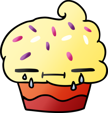 Bir insan tarafından çizilen ağlayan kekin gradyan çizimi.