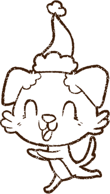 Bir insan tarafından çizilen neşeli köpek kömürü.