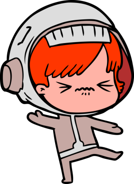 Bir insan tarafından çizilmiş astronot kadın.