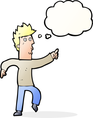 Bir insan tarafından çizilmiş düşünce kabarcığını gösteren endişeli bir çizgi film.