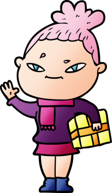 Bir insan tarafından çizilmiş karikatür kadın.