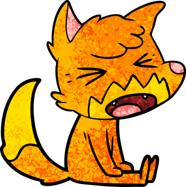 Bir insan tarafından çizilmiş tilki çizgi film karakteri