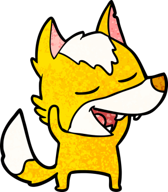 Bir insan tarafından çizilmiş tilki çizgi film karakteri