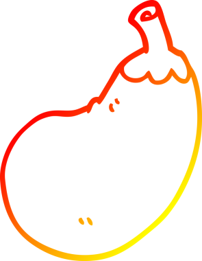 Bir insan tarafından çizilmiş bir patlıcan çizgi çizimi.