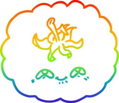 gökkuşağı gradyanı bir insan tarafından çizilmiş bir domates çizgi çizimi