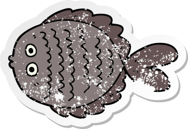 Bir insan tarafından çizilmiş karikatür yassı balığının sıkıntılı çıkartması