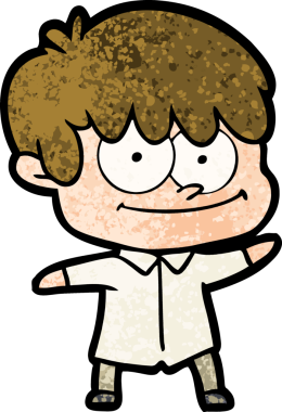 Bir insan tarafından çizilmiş mutlu çizgi film adamı.