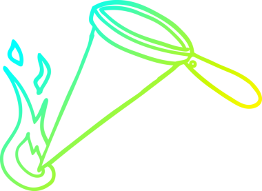 Bir insan tarafından çizilen çizgi film büyütecinin soğuk gradyan çizgisi.