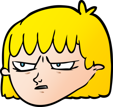 Bir insan tarafından çizilmiş kızgın bir kadın.