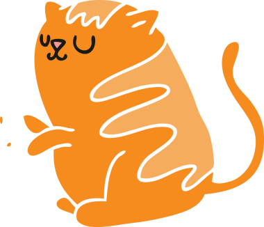 Bir insan tarafından çizilmiş garip çizgi film kedisi.