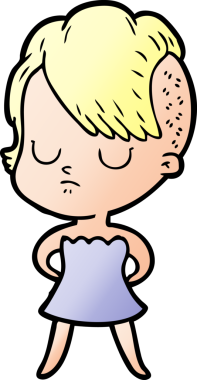 Bir insan tarafından çizilmiş karikatür kadın.