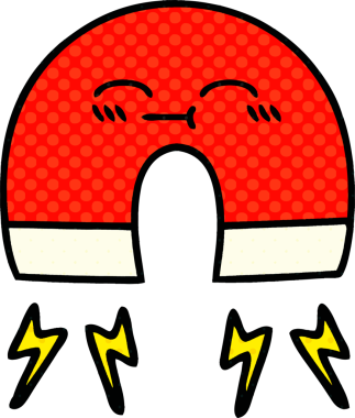 bir insan tarafından çizilmiş bir mıknatısın çizgi roman tarzı