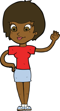 Bir insan tarafından çizilmiş karikatür kadın.