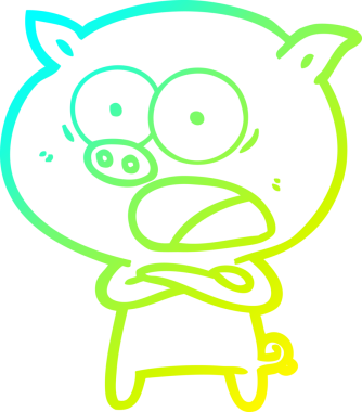 Bir insan tarafından çizilmiş bağıran domuz çizgi filmi çizimi.