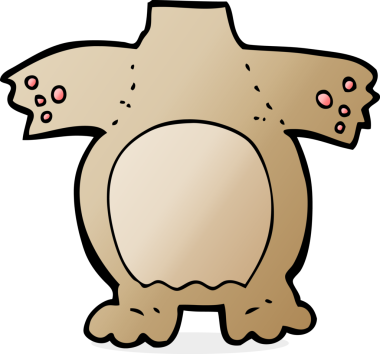 bir insan tarafından çizilmiş karikatür ayıcık vücudu (karikatür ve eşleşme)