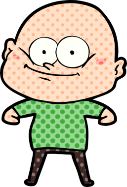 Bir insan tarafından çizilmiş kel bir adam.