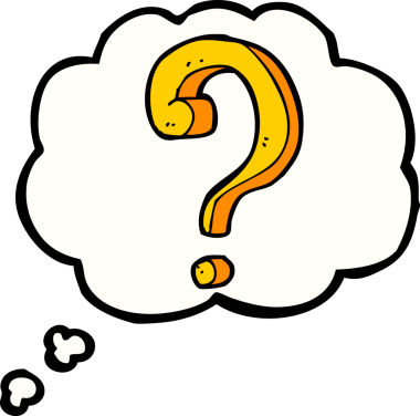 Bir insan tarafından çizilmiş düşünce baloncuklu soru işareti.