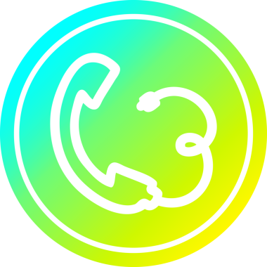 telefon ahizesi dairesel simgesi ve soğuk gradyan bir insan tarafından çizilmiş