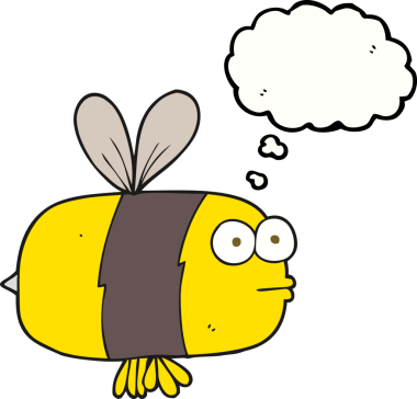 Bir insan tarafından çizilmiş serbest çizim balon karikatür arısı.