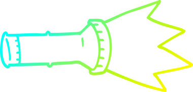 Bir insan tarafından çizilmiş bir çizgi film meşalesinin soğuk gradyan çizimi