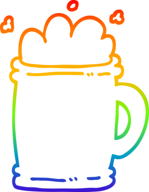 Bir insan tarafından çizilmiş bira karikatürünün çizimi.