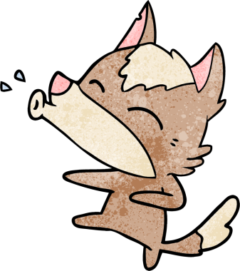 Bir insan tarafından çizilmiş uluyan kurt çizgi filmi.