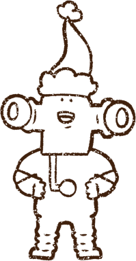 Bir insan tarafından çizilen Mutlu Uzaylı Kömür Çizimi