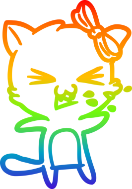 gökkuşağı gradyanı çizimi bir insan tarafından çizilmiş çizgi film kedisi