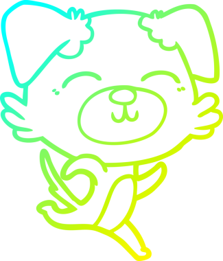 Bir insan tarafından çizilen çizgi film köpeğinin soğuk gradyan çizgisi.