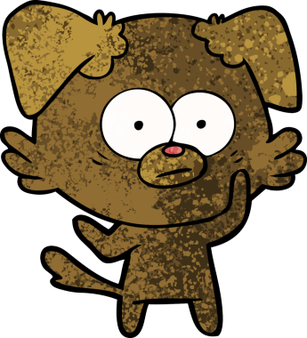 Bir insan tarafından çizilmiş sinirli köpek çizgi filmi.