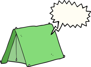 Bir insan tarafından çizilmiş serbest konuşma balonu karikatürü çadırı