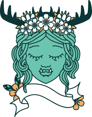 Retro Dövme Biçimli Ork karakteri bir insan tarafından çizilmiş