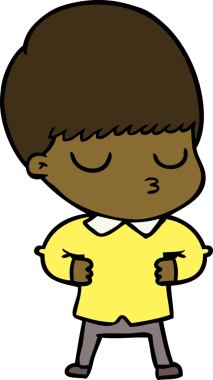 Bir insan tarafından çizilmiş sakin çocuk çizgi filmi.