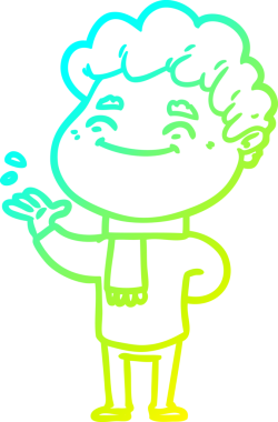 Bir insan tarafından çizilmiş karikatür cana yakın bir adamın çizimi.