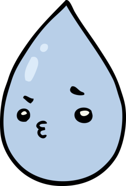 Bir insan tarafından çizilmiş şirin yağmur damlası.