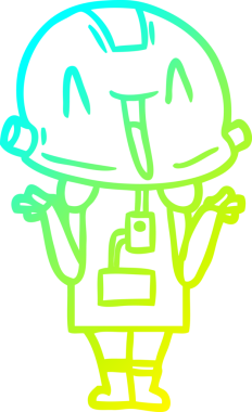 Bir insan tarafından çizilmiş soğuk gradyan robot çizimi