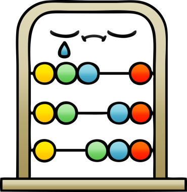 Bir insan tarafından çizilmiş bir abaküsün gölgelenmiş karikatürü