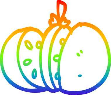 gökkuşağı gradyan çizimi bir insan tarafından çizilmiş domates karikatürü