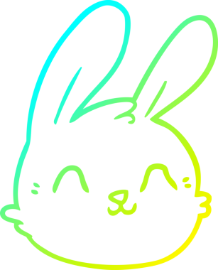 Bir insan tarafından çizilmiş karikatür tavşan yüzü çizimi.