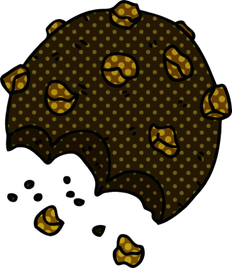 Bir insan tarafından çizilmiş çizgi roman tarzı tuhaf bir kurabiye.