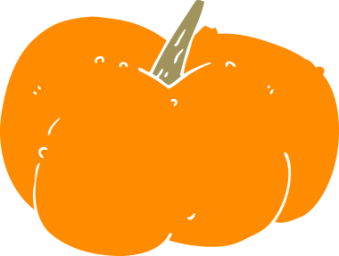 Bir insan tarafından çizilmiş düz renkli balkabağı kabağı.