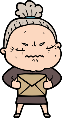 Çizgi film bir insan tarafından çizilmiş yaşlı bir kadın tarafından rahatsız edildi.