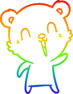 Bir insan tarafından çizilmiş mutlu bir çizgi film ayısının çizimi.