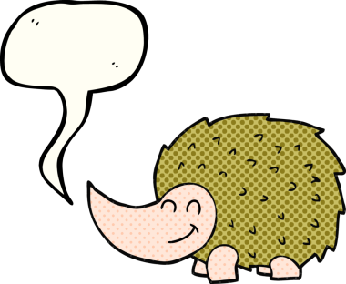 Bir insan tarafından çizilmiş serbest çizilmiş çizgi roman konuşma balonu kirpisi.