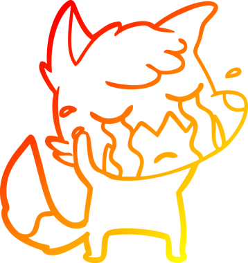 Bir insan tarafından çizilmiş ağlayan tilki çizgi filmi.