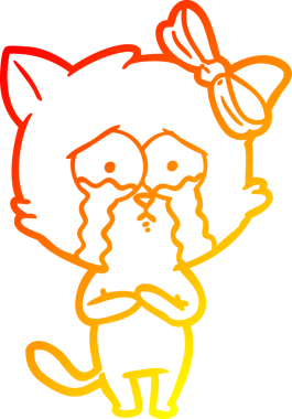 Bir insan tarafından çizilmiş çizgi film kedisinin sıcak çizgi çizimi