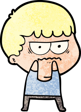 Bir insan tarafından çizilmiş rahatsız bir adam.