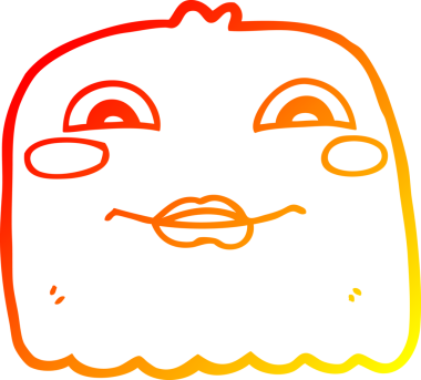 Bir insan tarafından çizilmiş bir çizgi film hayaletinin sıcak çizgi çizimi