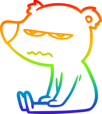 Bir insan tarafından çizilmiş kızgın bir ayı çizgi filminin çizimi.