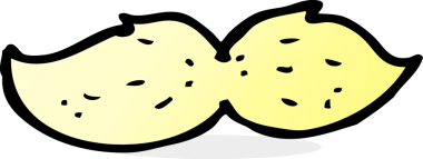 Bir insan tarafından çizilmiş çizgi film bıyığı.